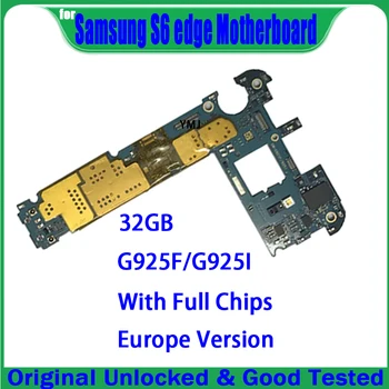 100% Testované Pracovnej Doske Pre Samsung Galaxy S6 okraji G925F G925I Doske Pôvodné Odomknúť Samsung G925F Logic Board 32 GB
